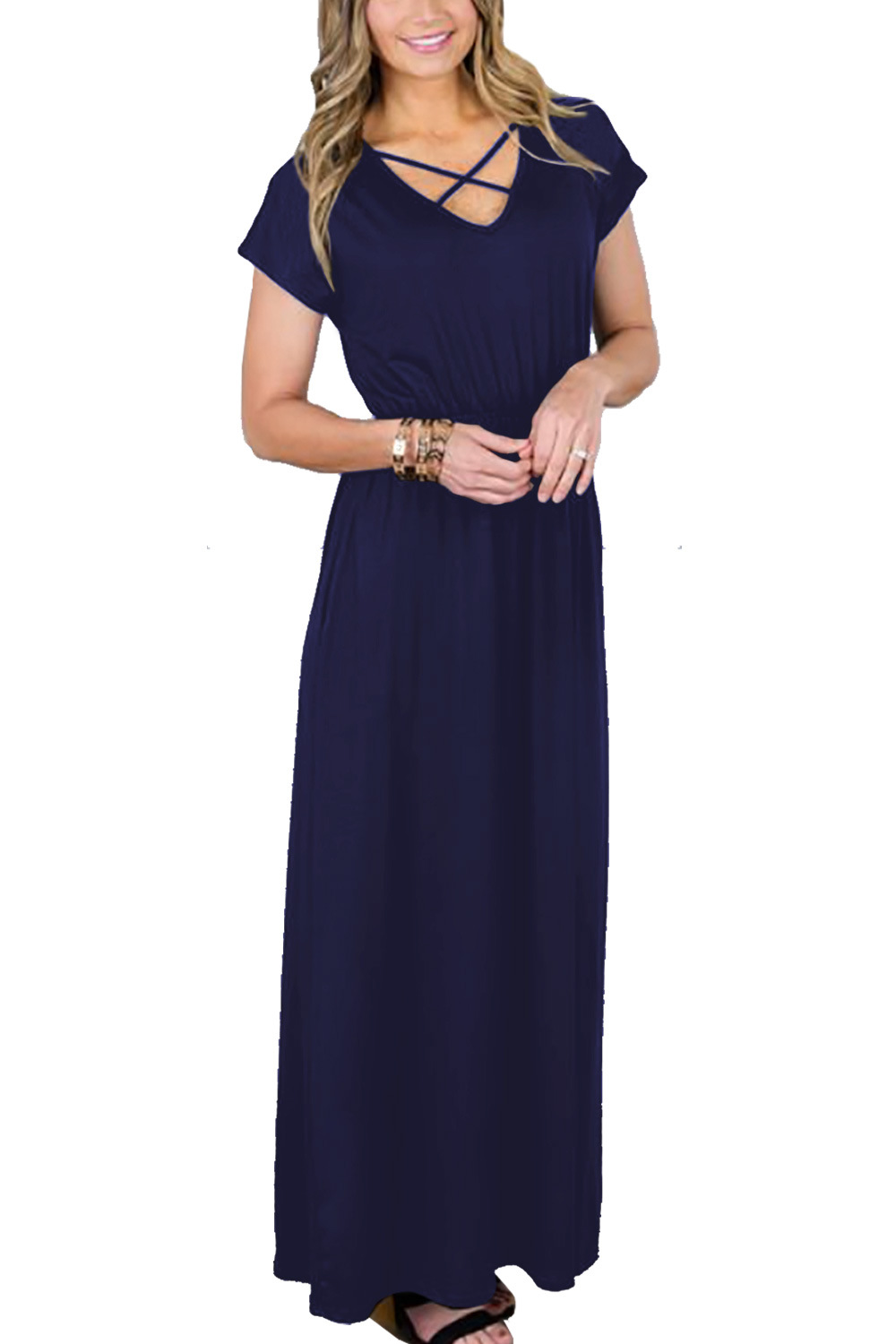 2018新款歐美女裝 亞馬遜爆款wish 熱銷跨境休閑短袖連