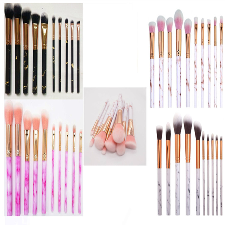 10支大理石化妝刷 美妝工具套裝 便攜多色現(xiàn)貨03