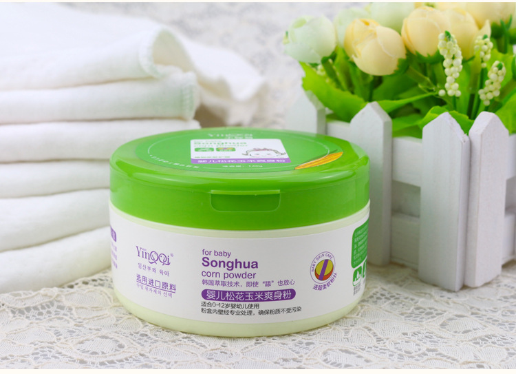 08嬰幼兒盒裝松花玉米爽身粉140G 寶寶BB痱子粉